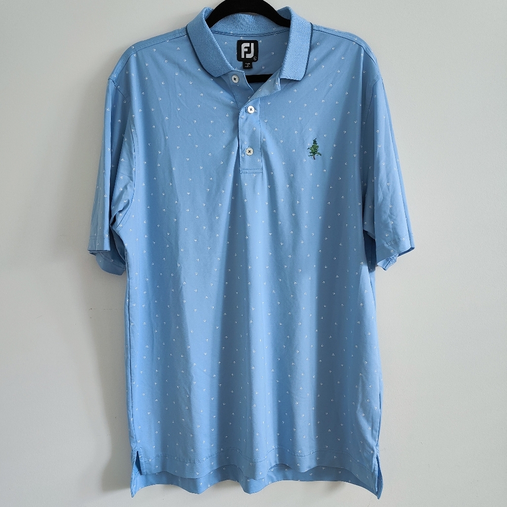 FJ FootJoy Blue Golf Polo Shirt Size L
